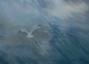 Seagull flying away, 2012 by Antonia Myatt