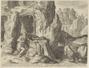 Saint Jerome as a Penitent in the Desert by Antonie Wierix (II)