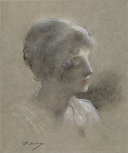 Head of a Young Lady by Antonin Mercié