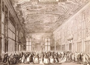 Ducal party, banquet given by the Doge of Venice in honor of representatives of foreign delegations by Antonio (after) Canaletto
