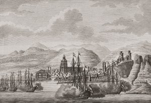 Dutch Fleet off Malaga, Spain 1784 Firing Salute by Antonio (after) Suntach