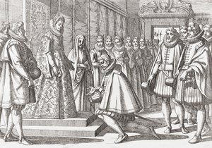 Philip III, King of Spain Before Margaret of Austria by Antonio (after) Tempesta