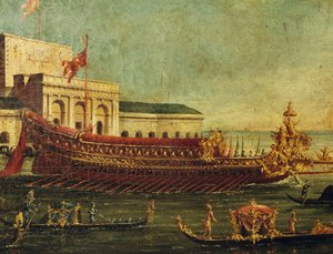 The Bucentaur (state galley of the doges of Venice) by Antonio (studio of) Canaletto