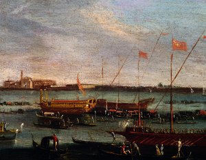 The Bucentaur at the Lido of Venice, School of Canaletto