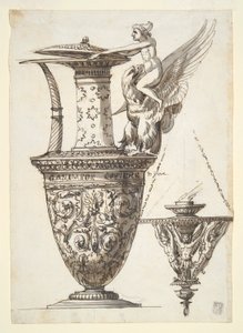 Design for an Elaborate Pitcher and Chandelier by Antonio Basoli