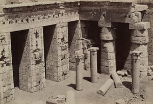 Medinet Habu: Coptic Church in Center of Ramses III Temple by Antonio Beato