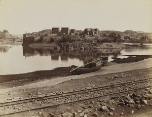 Philae, view of the East Bank of the Nile, northwest by Antonio Beato