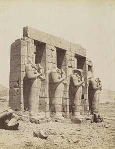 Ramesseum, Thebes, view of the southeast of the Second Court by Antonio Beato