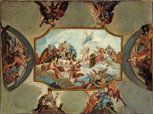 Reverence to Elector Johann Wilhelm von der Pfalz – Design for a Ceiling Painting for Bensberg Castle