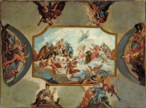 Reverence to Johann Wilhelm, Elector Palatine. Design for a Ceiling Painting for Bensberg Castle