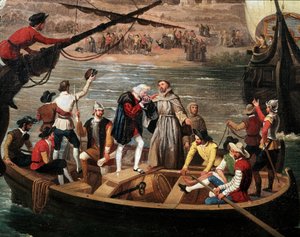 Departure of the Santa Maria, the Pinta and the Nina from Palos in 1492 by Antonio Cabral Bejarano