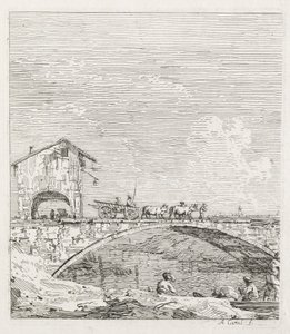 Views: A Wagon Passing over a Bridge by Giovanni Antonio Canal