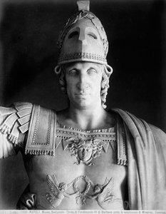 Detail of the Statue of Ferdinand IV of Bourbon in the Garments of Minerva