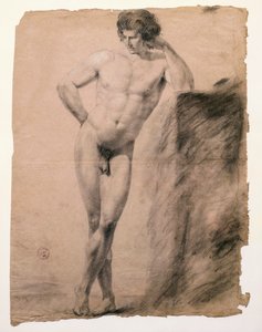 Study of male nude leaning on plinth by Antonio Canova