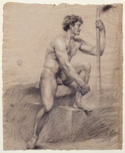 Study of Male Nude Seated on Podium by Antonio Canova