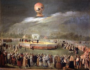 Balloon Ascension in the Gardens of Aranjuez, c.1783