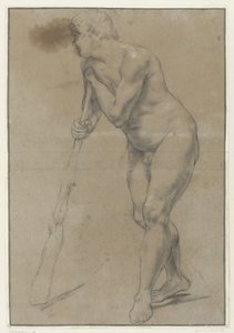 Study of a Naked Man Leaning on a Club by Antonio Carracci