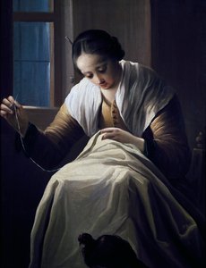 Seamstress by Antonio Cifrondi