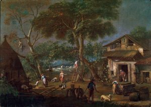 Italian Landscape by Antonio Diziani