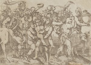 Silenus Carried, 1543 by Antonio Fantuzzi