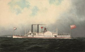 The Hudson River Day Line Steamboat Armenia Passing Fort Lafayette, New York Harbor