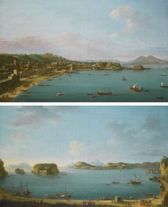 Naples from the West and The Gulf of Pozzuoli by Antonio Joli by Antonio Joli