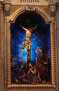 Crucifixion, by Anton Maria Maragliano, Crucifix Chapel, Shrine of Our Lady of Acquasanta, Acquasanta, Genoa, Liguria, Italy by Antonio Maria Maragliano