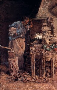 The golden wedding of the blacksmith. Painting by Antoni Munoz i Degrain