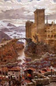 View of a Romantic Castle by Antonio Munoz Degrain