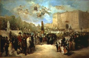 The Translation of the Remains of Pedro Calderon de la Barca to the Panteon de Hombres Ilustres by Antonio Perez Rubio