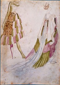 A Man and a Woman in Court Clothes by Antonio Pisanello