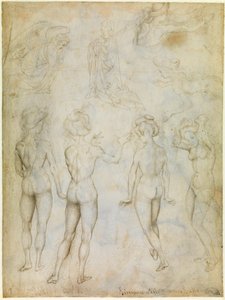 Studies of naked women, Annunciation and two swimming women