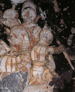 Tournament-Battle of Louvezerp, by Antonio Pisano known as Pisanello, Fresco, Detail, Palazzo Ducale, Mantua by Antonio Pisanello