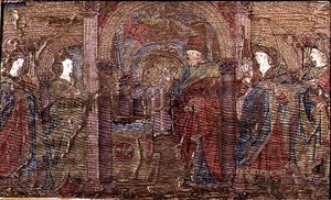 The Annunciation to Zacharias, tapestry depicting scenes from the life of St. John the Baptist by Antonio Pollaiuolo