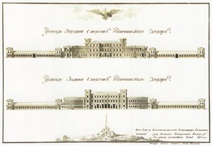 Facades of the Great Gatchina Palace, 1781 by Antonio Rinaldi