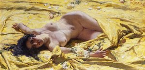Nude on Yellow Sheets by Antonio Rizzi