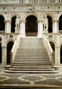 View of the Scala dei Giganti, designed by Antonio Rizzo with statues of Mars and Neptune by Jacopo Sansovino