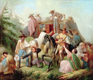 Attack on a Stagecoach by Brigands by Antonio Serrano