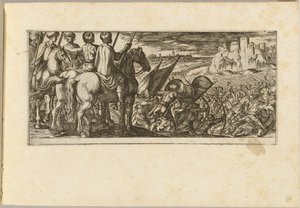 Battle Scene with Cavalry Observing from a Hill by Antonio Tempesta