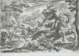 Boar Hunt by Antonio Tempesta