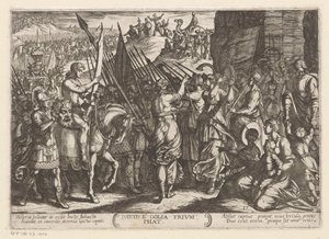 David Returns Triumphant with the Head of Goliath (Old Testament Battle Scenes)