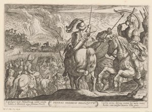 The Egyptians Pursue the Israelites Through the Red Sea (series title: Old Testament Battle Scenes)