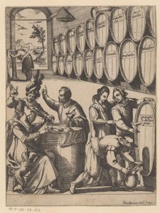 Drinking Party in Wine Cellar