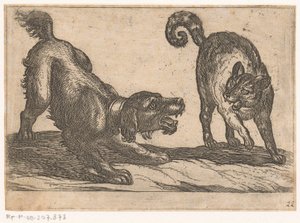 A Dog Fighting with a Cat (Fighting Animals) by Antonio Tempesta