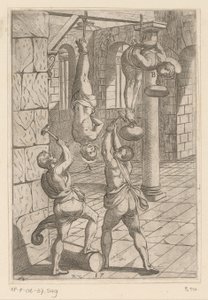 Torture with Hammers While Hanging by Antonio Tempesta