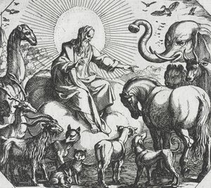 God Creating the Land Animals by Antonio Tempesta