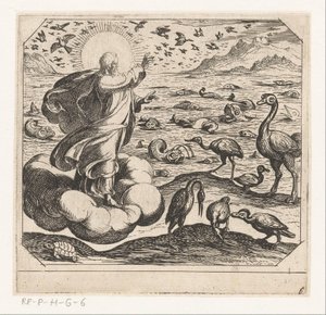 God Creating the Birds and the Fish