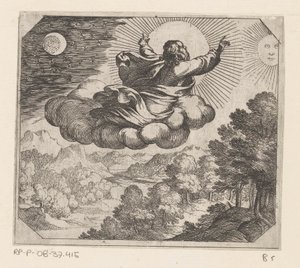 God Creates the Sun, the Moon, and the Stars by Antonio Tempesta