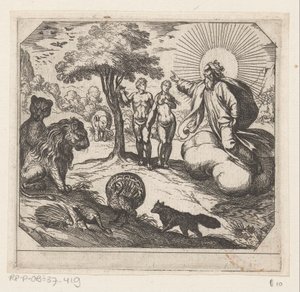 God Forbids Adam and Eve to Eat from the Tree of Knowledge by Antonio Tempesta