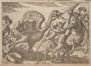 Hunting an Ostrich by Antonio Tempesta